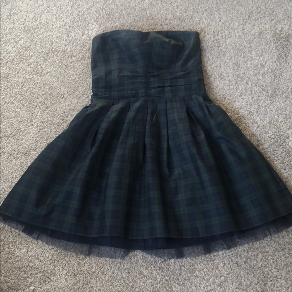 Strapless Plaid Dress